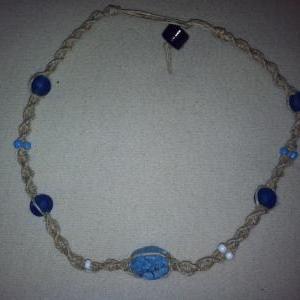 Deep Blue Hemp Necklace